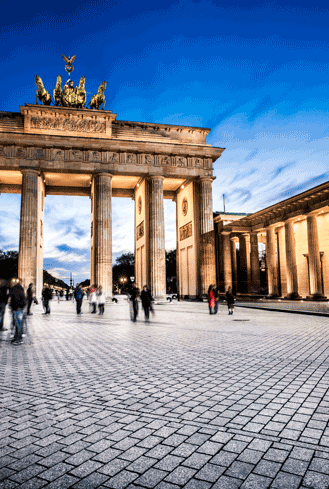 Brandenburg Gate, the famous historic landmark in Berlin, Germany